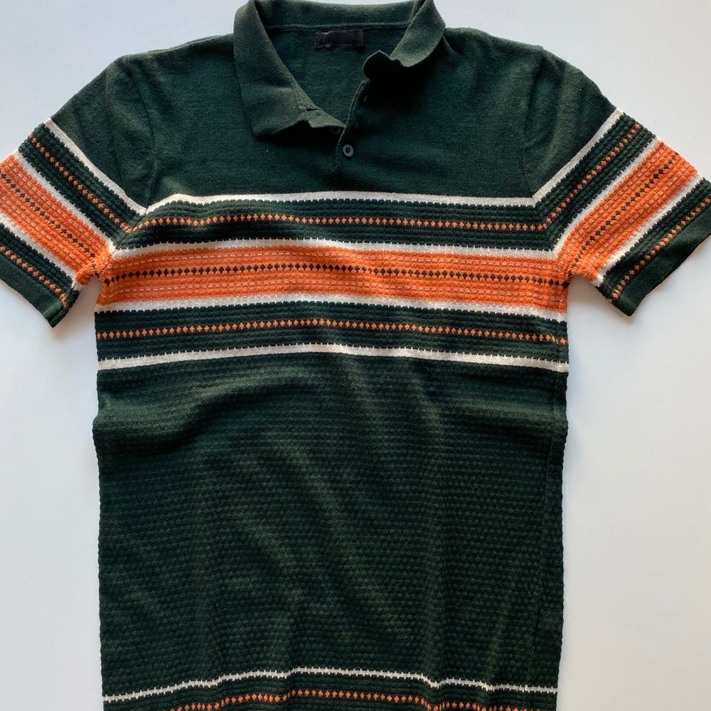 Men's ASOS Green Sweater Polo Shirt